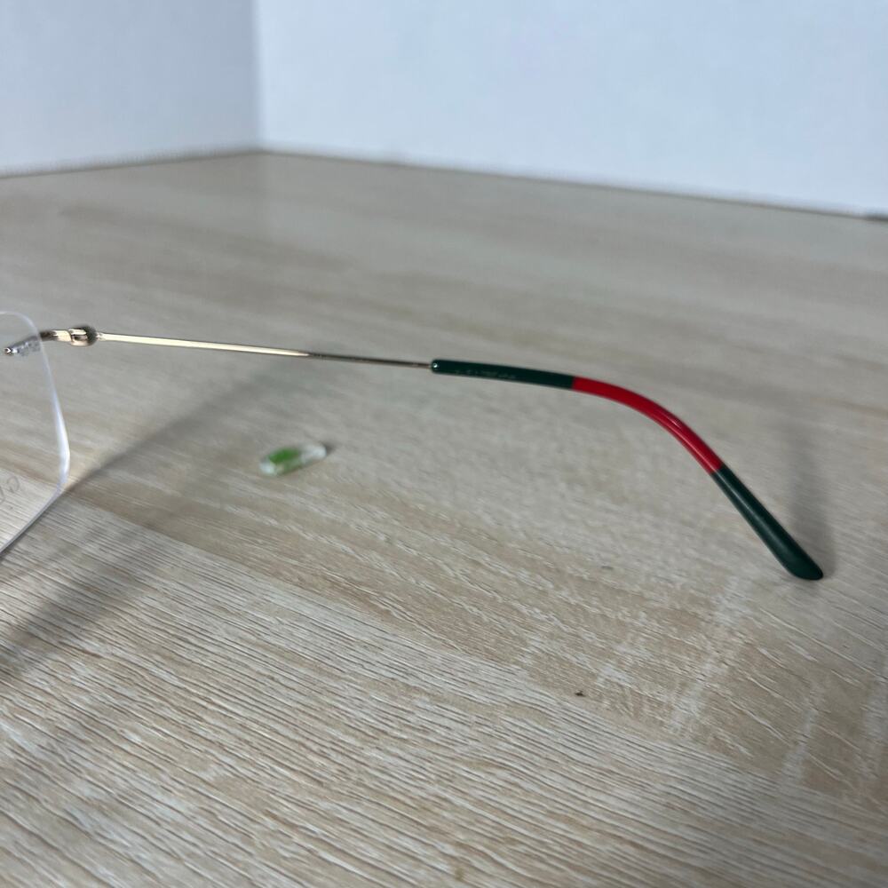 Gucci GG0399O 002 Rimless Eyeglasses Silver Green Red 56-17-150 READ DESC - Picture 13 of 16